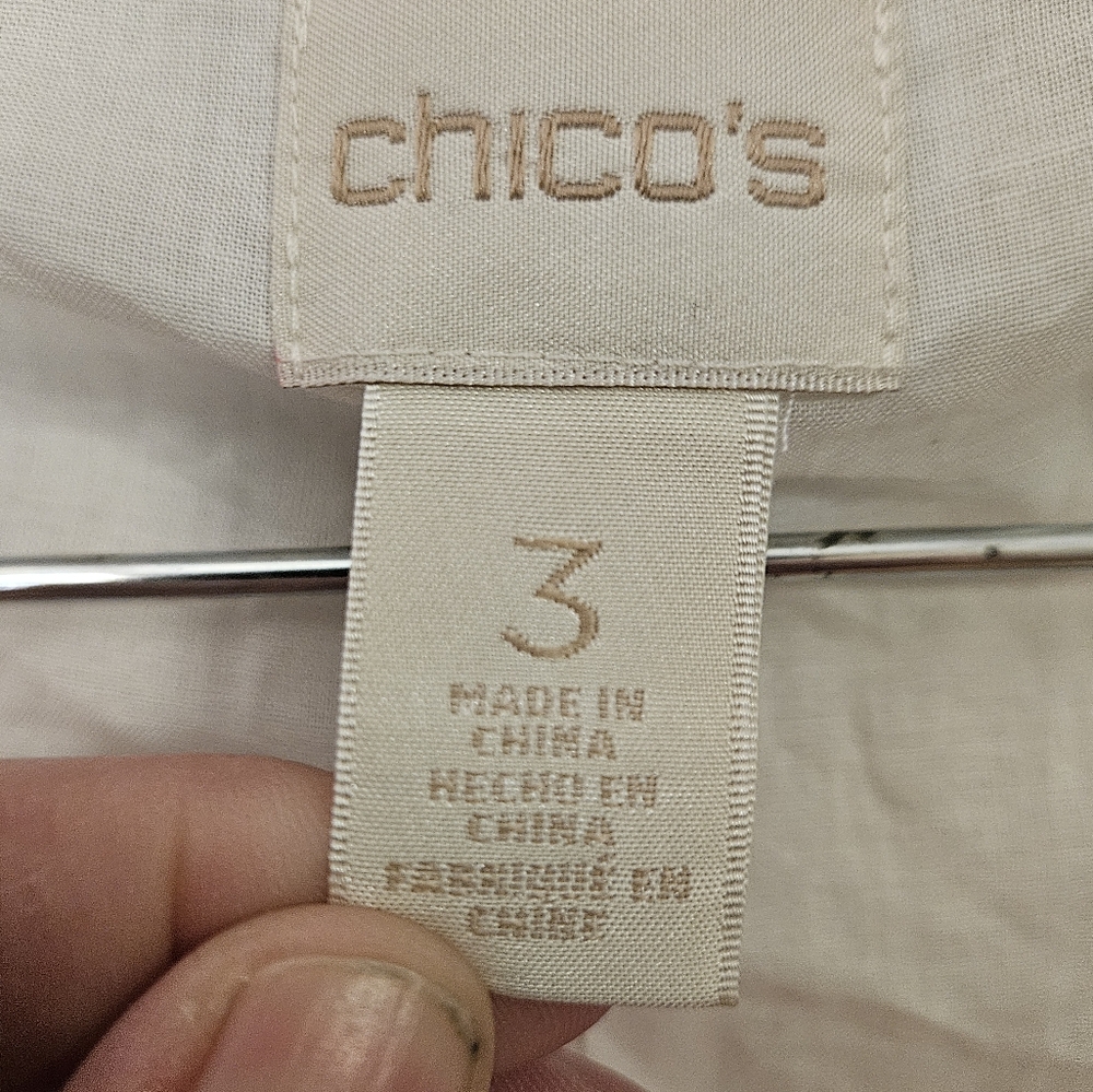 Chico's White Dress with Orange and Yellow Embroidery - Picture 4 of 8